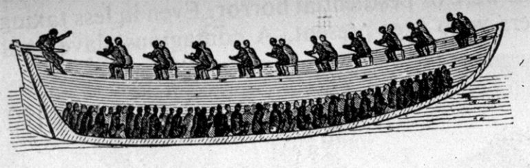 “Section of Embarkation Canoe.” [The Illustrated London News (April 14, 1849), vol. 14, p. 237]
