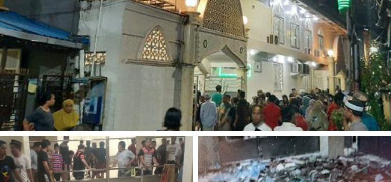 Siling menara masjid runtuh